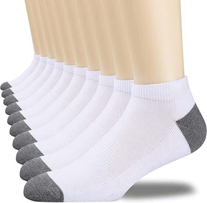 3 pairs two white Pairs Mens Plain Solid Cotton Sports Ankle Athletic