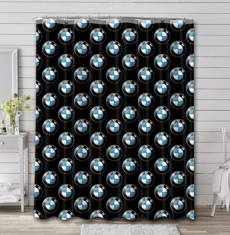 BMW Logo Pattern Bathroom Curtain Shower Waterproof