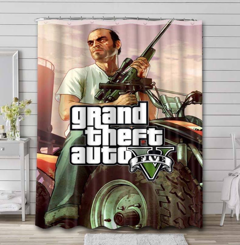 Grand Theft Auto V Shower Curtain Rod Rail Sets