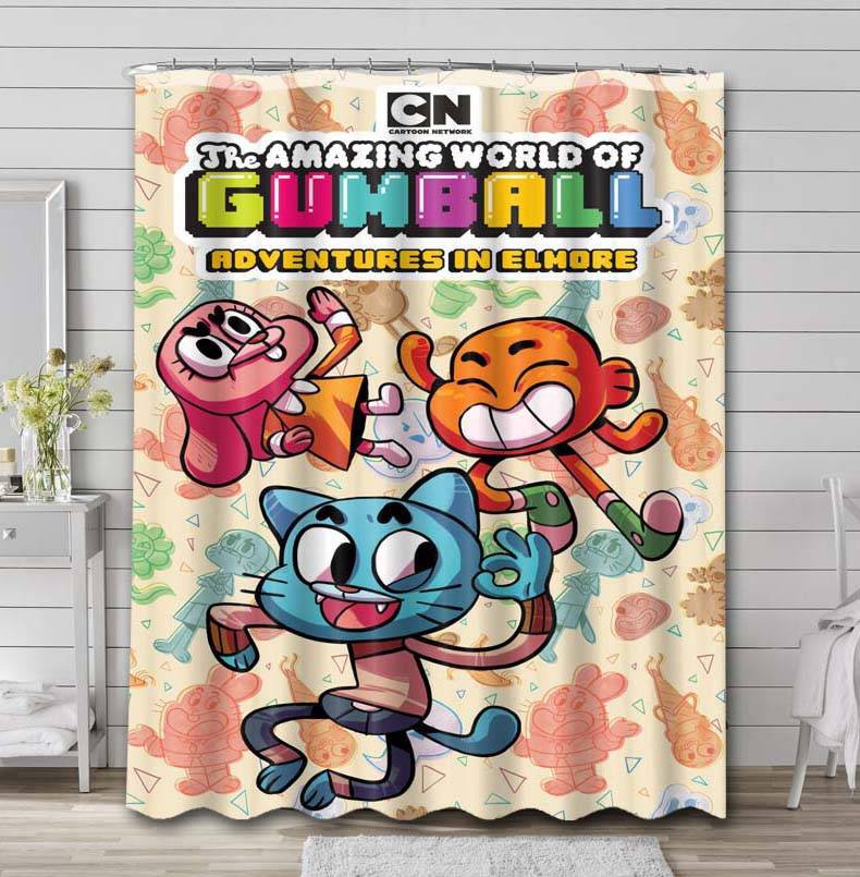 The Amazing World of Gumball Bathroom Curtain Shower Waterproof