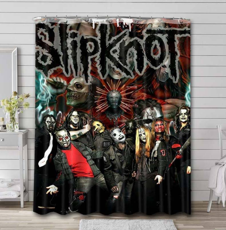 Slipknot Rock Band Shower Curtain Rod Rail Sets