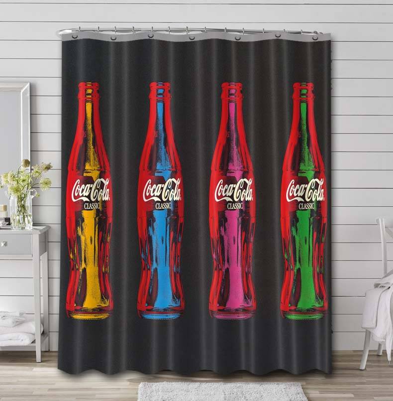 Coca Cola Bottle Shower Curtain Rod Rail Sets