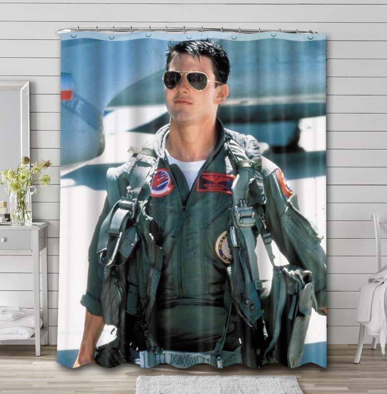 Tom Cruise Top Gun Shower Curtain Bathroom Decoration