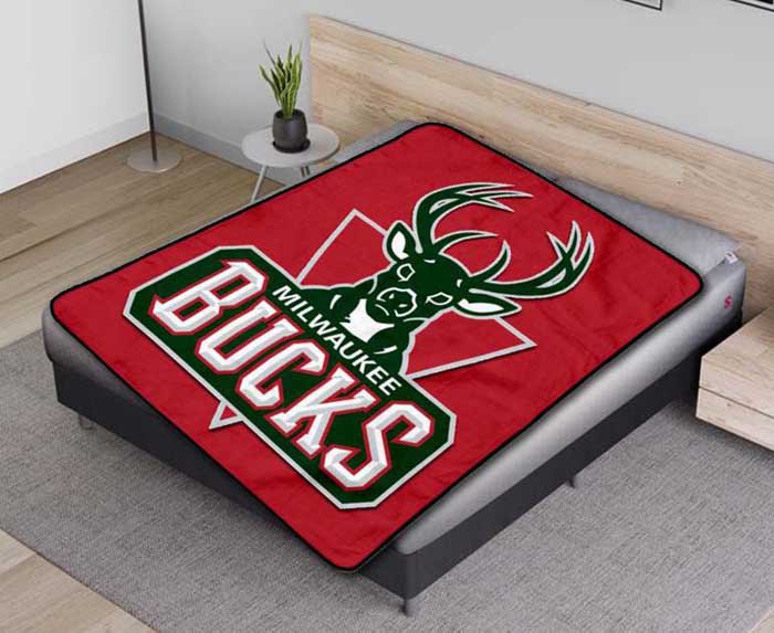 Milwaukee Bucks NBA Basketball Team Fleece Blanket Quilt