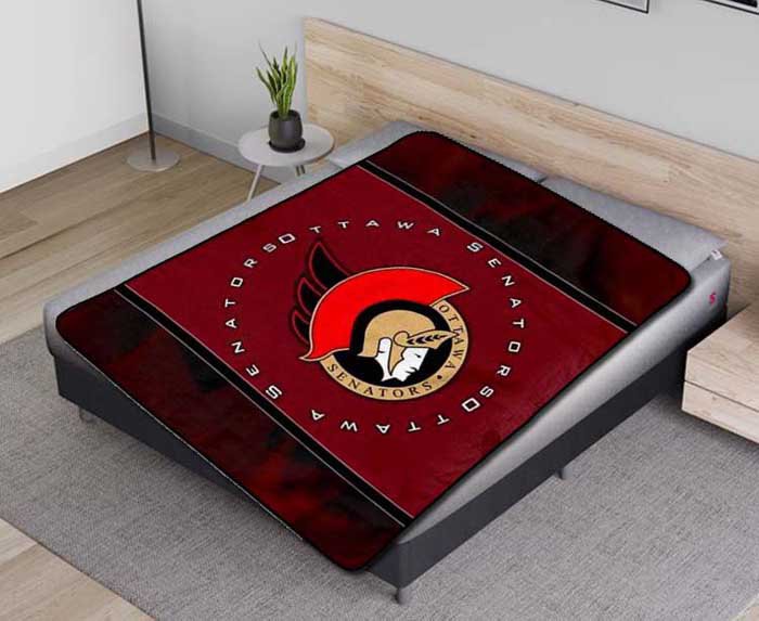 Ottawa Senators NHL Hockey Team Fleece Blanket Quilt