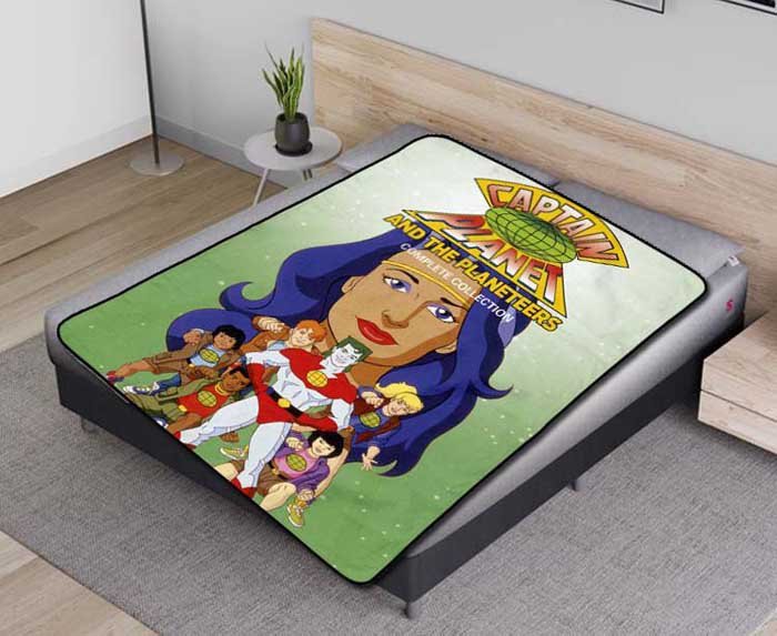 Captain Planet And The Planeteers Characters Fleece Blanket Quilt