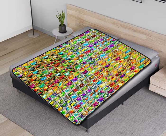 Plants Vs Zombies Patterns Fleece Blanket Quilt