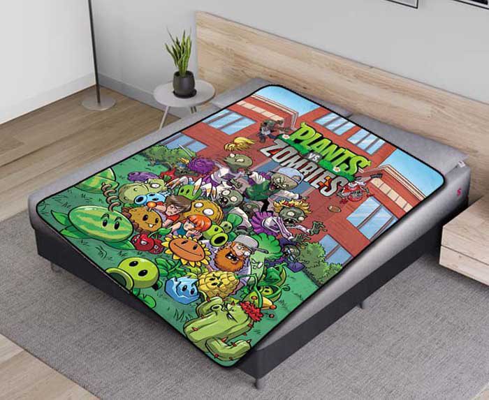 Plants Vs Zombies Game Fleece Blanket Quilt