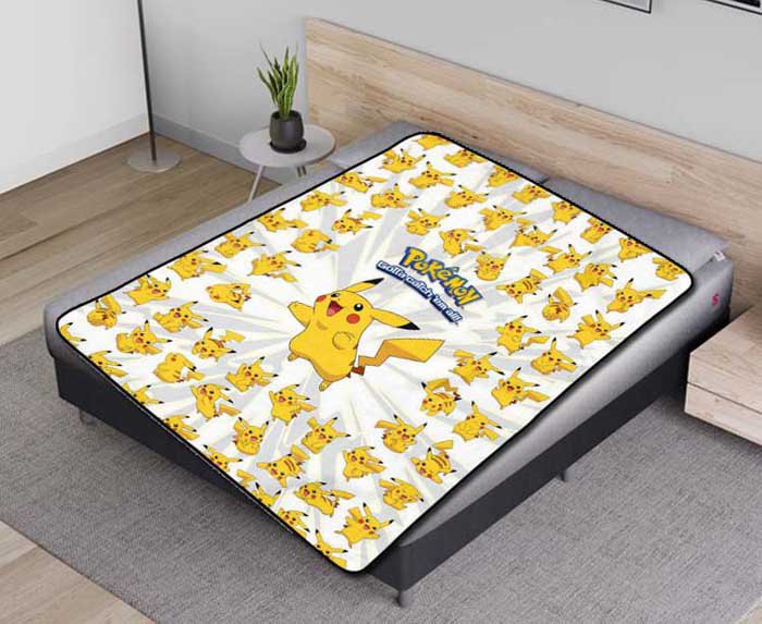 Pokemon Pikachu Patterns Fleece Blanket Quilt