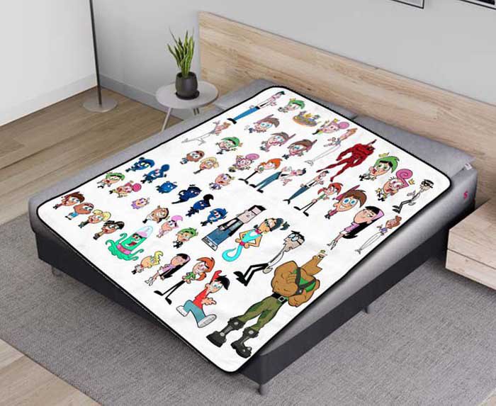 The Fairly OddParents Characters Fleece Blanket Quilt