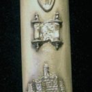 Mezuza Scroll and Jerusalem Pewter Rhine Mezuzah