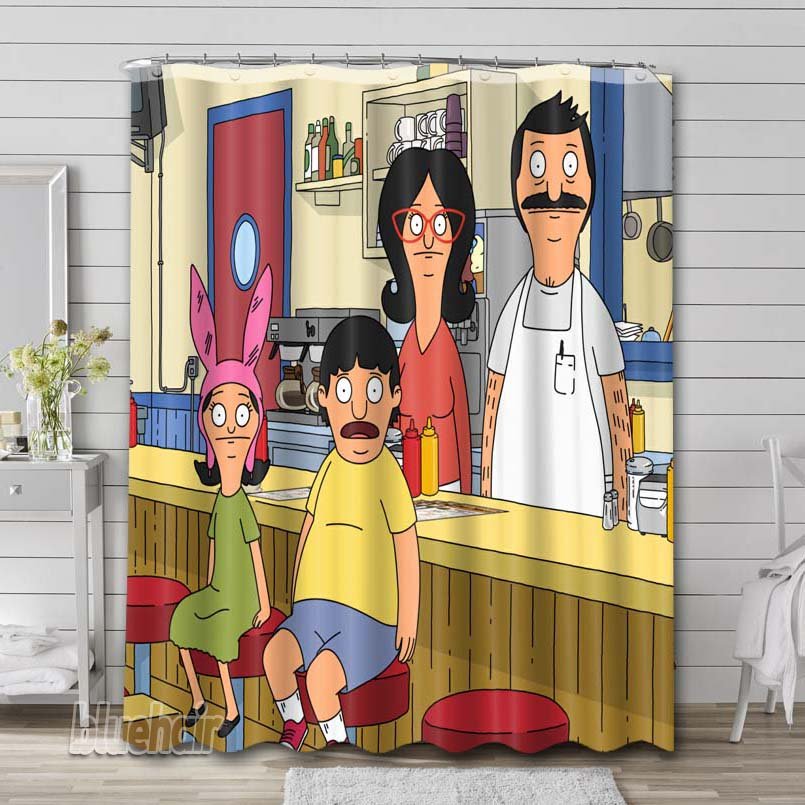 Bob's Burgers Bathroom Shower Curtain Waterproof