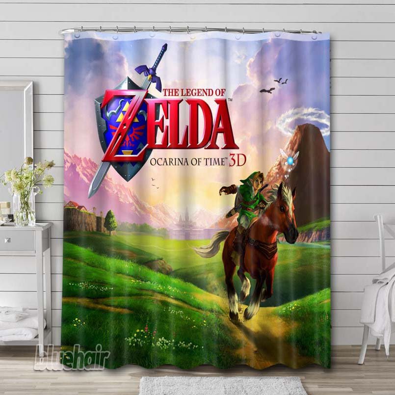 The Legend of Zelda Characters Bathroom Shower Curtain Waterproof