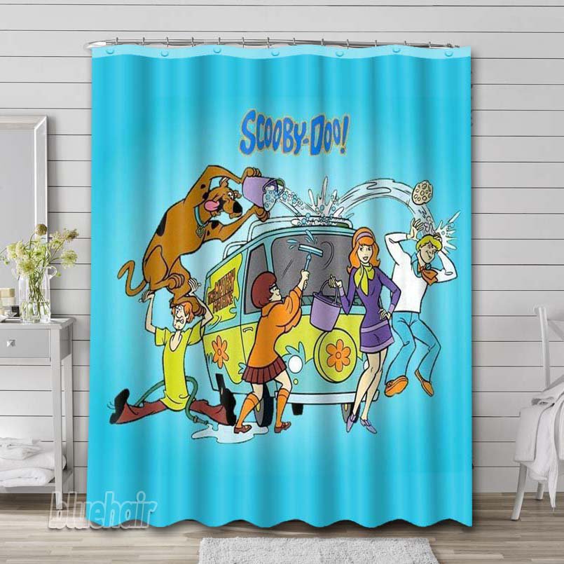 Scooby Doo Characters Shower Curtain Bathroom Waterproof