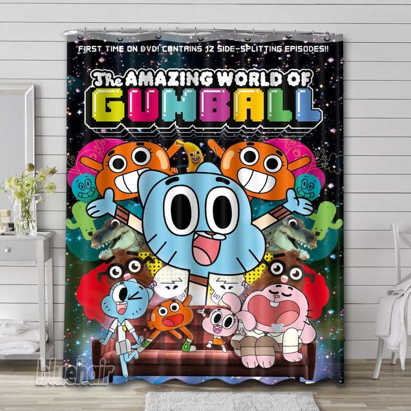 The Amazing World of Gumball Cartoon Shower Curtain Bathroom Decoration