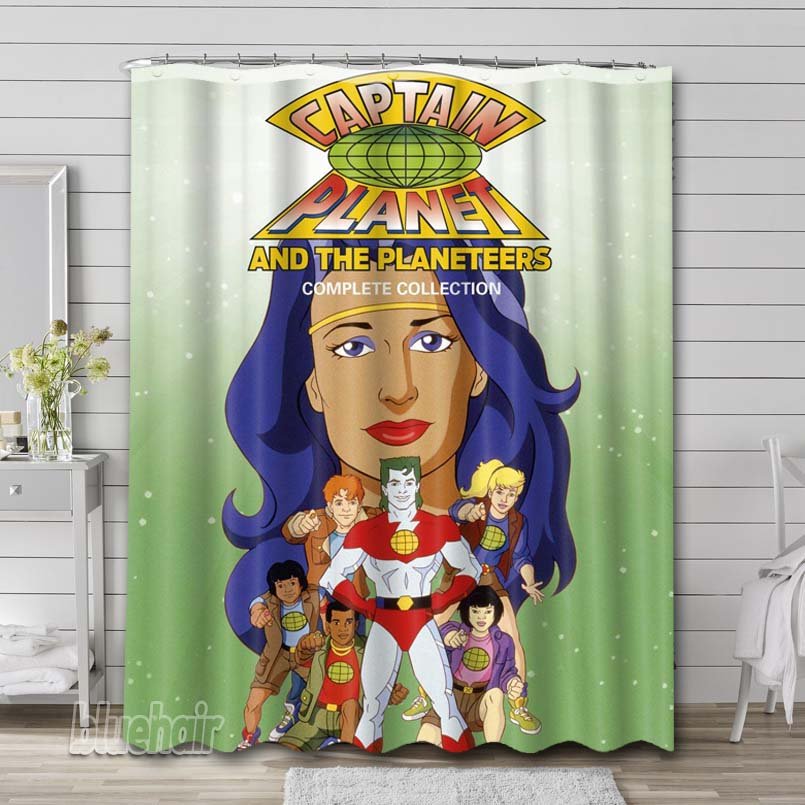 Captain and the Cartoon Shower Curtain Liner