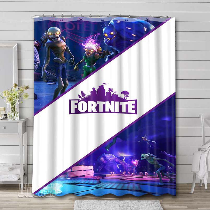 Fortnite Game Shower Curtain Liner Rod Bath