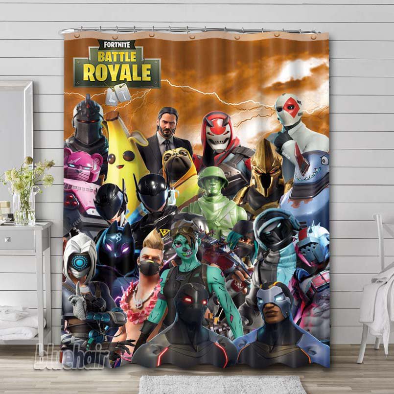 Fortnite Battle Royal Skins Shower Curtain Hooks Bathroom Sets