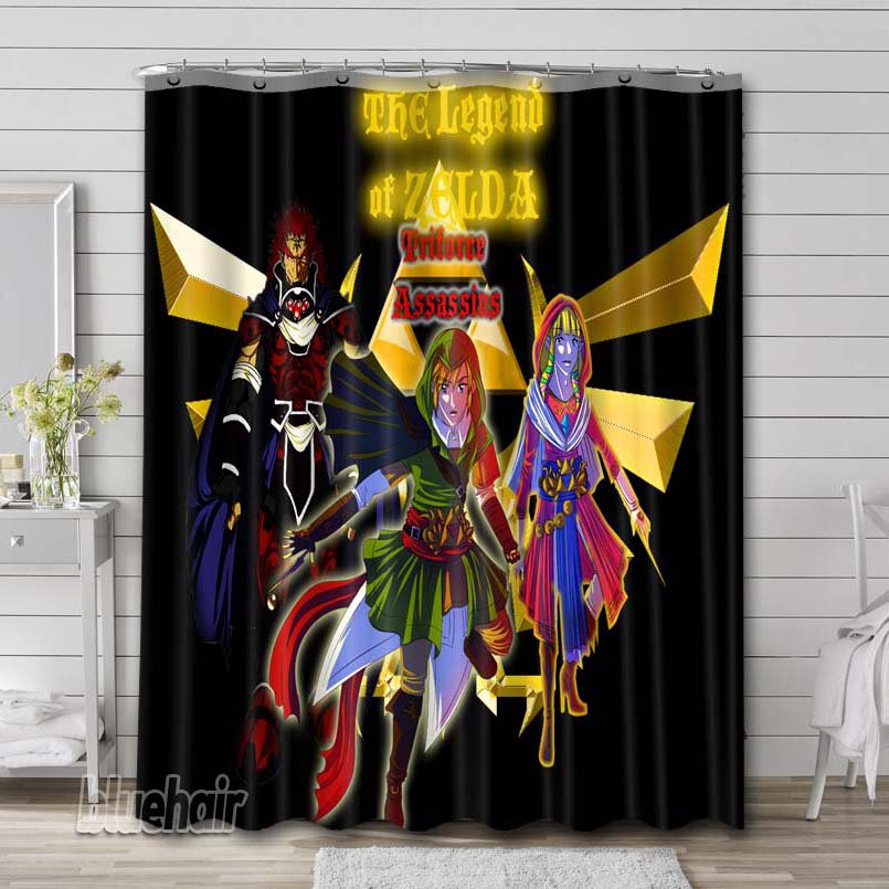 The Legend of Zelda Ocarina Of Time Shower Curtain Liner Rod Bath