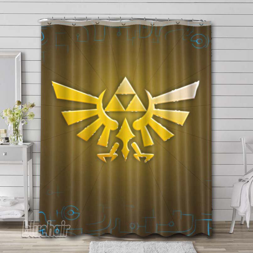 The Legend of Zelda Logo Shower Curtain Liner Rod Bath