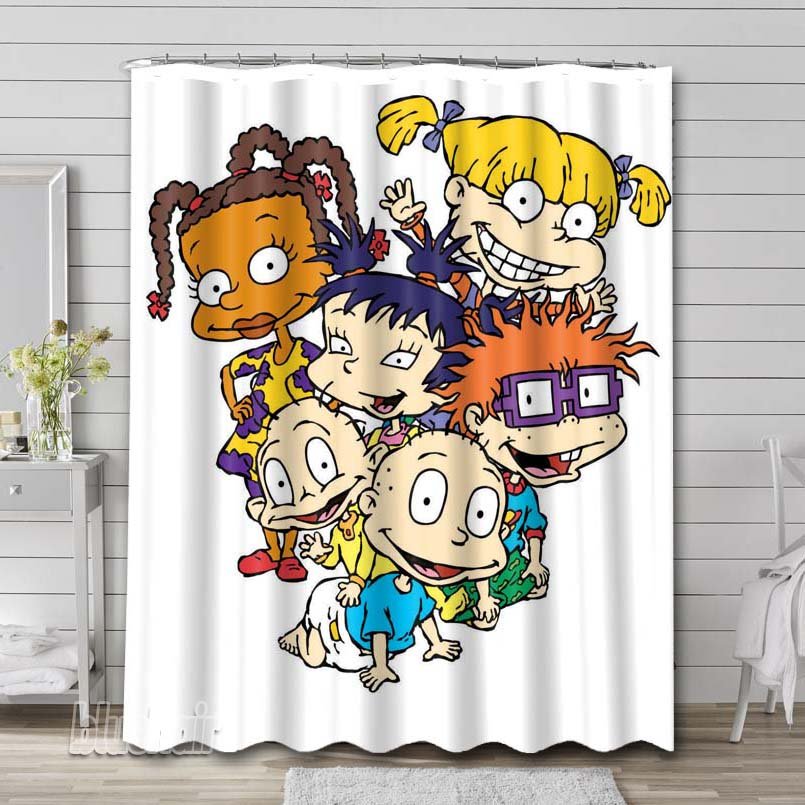 Rugrats Cartoon Shower Curtain Liner Rod Bath