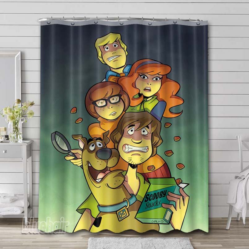 Scooby Doo Characters Shower Curtain Liner Rod Bath