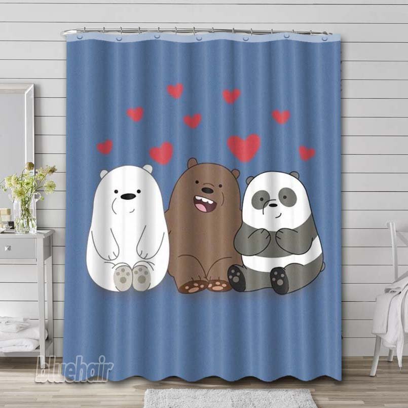 We Bare Bears Show Shower Curtain Hooks Bathroom Sets