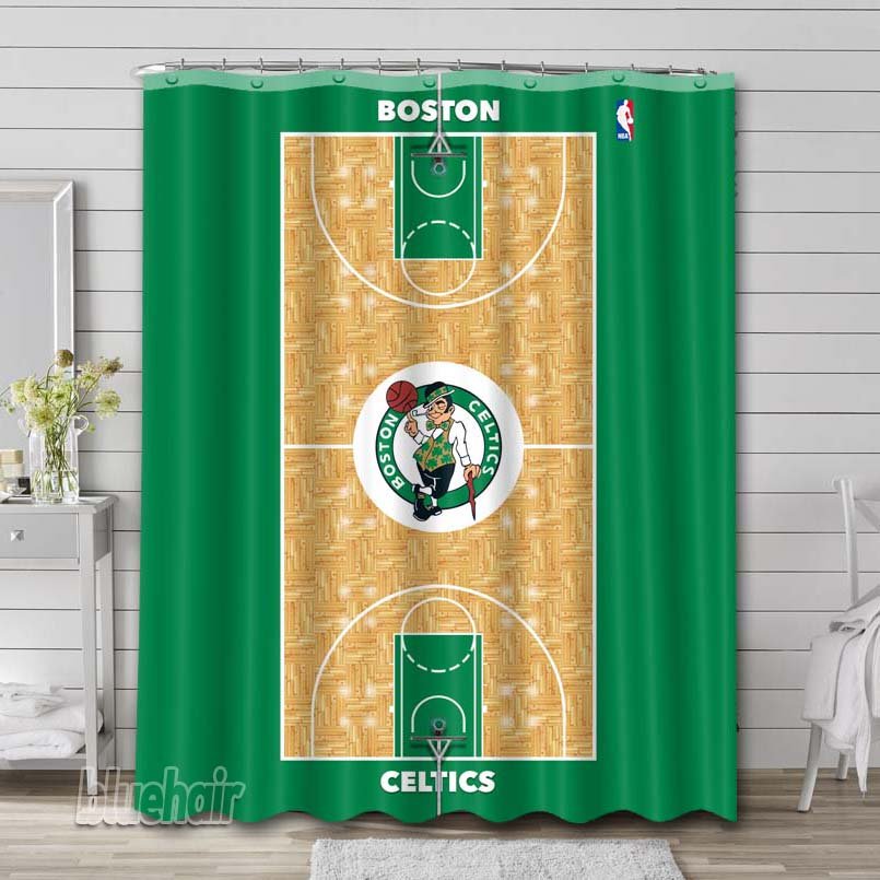 Boston Celtics Logo Shower Curtain Liner Rod Bath