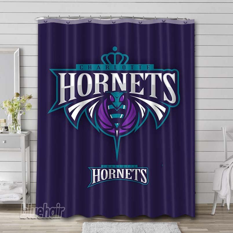 Charlotte Hornets Logo Shower Curtain Hooks Bathroom Sets