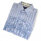 English Laundry Embroidered Blue Stripe Shirt