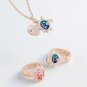 Pink Sea Turtle Locket Stretch Ring Enamel Metal Alloy