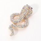 Rainbow Gold Bling Cobra Snake Pin Brooch