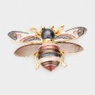 Brown and Gold Metal Honey Bee Magnetic Brooch