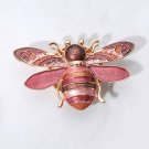 Red Metal Honey Bee Magnetic Brooch