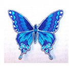 Elegant Blue Butterfly Embroidered Deluxe Patch