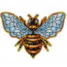 Golden Honey Bee Embroidered Patch