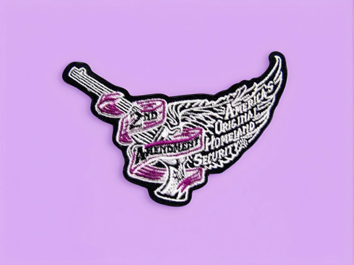 Patriotic Flying Pistol Embroidered Patch 2nd Amendment Pride