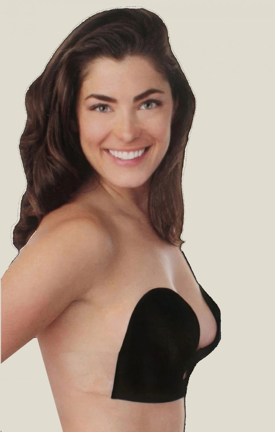 Black Silicone Adhesive V Bra Strapless Backless Lift Support Sizes A B C D