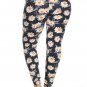 Multi Color Sunflower Print High Waist Leggings Plus Size One Size