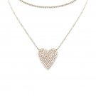 Sparkling Rhinestone Heart Choker & Necklace Set
