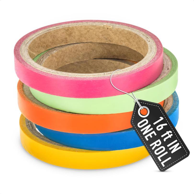 Glow Tape Neon Fluorescent Duct Tape UV Black Light 5 Pack
