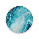 Blue Marble Ceramic Drink Coasters Set of 2 Absorbent Cork Backing Round