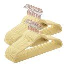 Beige Velvet Clothes Hangers 17.5 Inch Slim Non Slip Hangers Pack of 10
