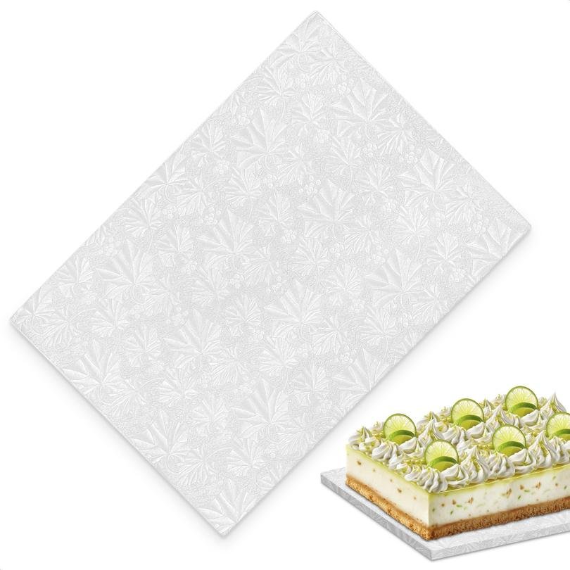 Rectangle Cake Board 10x14 Inch White Grease Resistant Embossed Sheet Cake Base