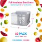 Insulated Box Liners 10 Pack Silver Foil Thermal Liners Fits USPS Medium Flat Rate Box