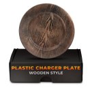 Wood Style Charger Plates Set of 4 Brown Plastic Dinner Chargers 13 Inch