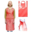 Disposable Plastic Aprons Red 28 x 46 Inch 1.5 Mil Pack of 100 Adult