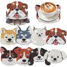 Diamond Art Dog Coasters Set of 8 DIY Craft Kit with Holder