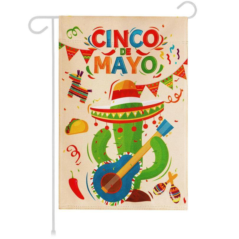 Cinco de Mayo Garden Flag Cactus Double Sided 12x18 Outdoor Decor