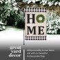 Home Wreath Garden Flag & Stand Set 12x18 Double Sided Burlap